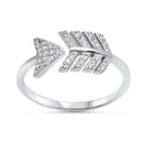 925 Sterling Silver Arrow Ring With Clear CZ