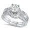 925 Sterling Silver Engagement Ring Set - Oval Shape