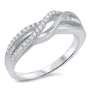 925 Sterling Silver Wavy - Infinity design Ring With Clear CZ