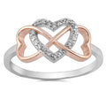 925 Sterling Silver Infinity Love Heart Rings With Clear CZ