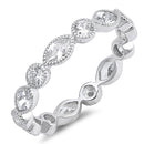 925 Sterling Silver 4mm CZ Eternity Ring - Stackable