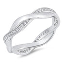 925 Sterling Silver 5mm Eternity Braided Band - Stackable