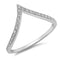 925 Sterling Silver V Shape Ring With Clear CZ