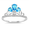 925 Sterling Silver Crown Ring With CZ