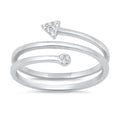 925 Sterling Silver Arrow Ring With Clear CZ