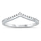 925 Sterling Silver V Shape Ring With Clear CZ