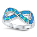 925 Sterling Silver Infinity Ring With Opal Inlay