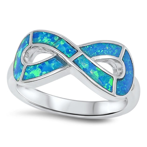 925 Sterling Silver Infinity Ring With Opal Inlay