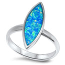 925 Sterling Silver Ring With Blue Opal Inlay