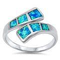 925 Sterling Silver Adjustable Opal Ring - Wrap Around Style