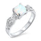 925 Sterling Silver Ring With White Opal - Infinity Band