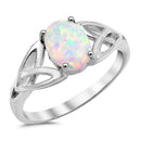 925 Sterling Silver Celtic Ring With Opal