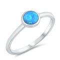 925 Sterling Silver Ring With Small Round Opal