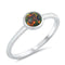 925 Sterling Silver Ring With Small Round Opal