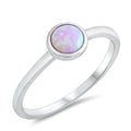 925 Sterling Silver Ring With Small Round Opal