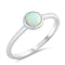 925 Sterling Silver Ring With Small Round Opal