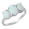 925 Sterling Silver  Triple Opal Ring