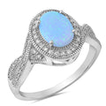 925 Sterling Silver Ring With Opal & CZs