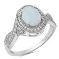 925 Sterling Silver Ring With Opal & CZs