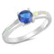 925 Sterling Silver Ring With CZ and Opal Inlay