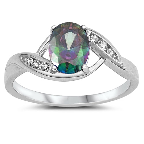925 Sterling Silver With CZ/Opal
