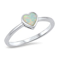925 Sterling Silver Heart Ring With Onyx, Abalone, or Opal