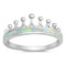 925 Sterling Silver Crown Ring With Opal Inlay - White, Pink or Blue.