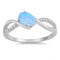 925 Sterling Silver Ring With Oval CZ Or Opal.