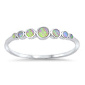 925 Sterling Silver Gradual Opals Ring