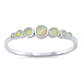 925 Sterling Silver Gradual Opals Ring