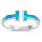 925 Sterling Silver T Ring With Opal Inlay