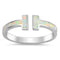 925 Sterling Silver T Ring With Opal Inlay