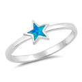 925 Sterling Silver Opal Star Ring