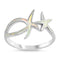 925 Silver Starfish Ring With Blue Opal Inlay