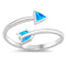 925 Sterling Silver Arrow Ring With Opal Inlay