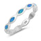 925 Sterling Silver Band With Pink Opal Inlay - Stackable Rings