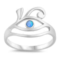 925 Sterling Silver All-Seeing-Eyes With Opal