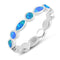925 Sterling Silver 5mm Blue Opal Bands- Stackable