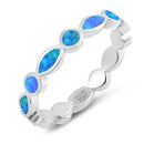 925 Sterling Silver 5mm White Opal Bands- Stackable