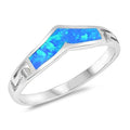 925 Silver Ring With Blue Opal Inlay