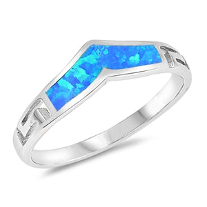 925 Silver Ring With White Opal Inlay