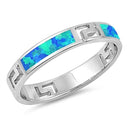 925 Sterling Silver 4mm White Opal Band- Stackable