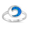 925 Sterling Silver Opal Wave Ring