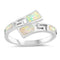 925 Sterling Silver Wrap Around Ring With Opal Inlay