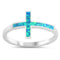 925 Sterling Silver Cross Ring With Opal Inlay