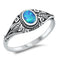 925 Sterling Silver Opal Ring With Classic Design