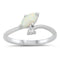 925 Sterling Silver Opal/CZ Ring