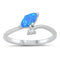 925 Sterling Silver Opal/CZ Ring