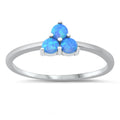 925 Sterling Silver Ring With 3 Opals