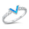 925 Sterling Silver V Ring With CZ